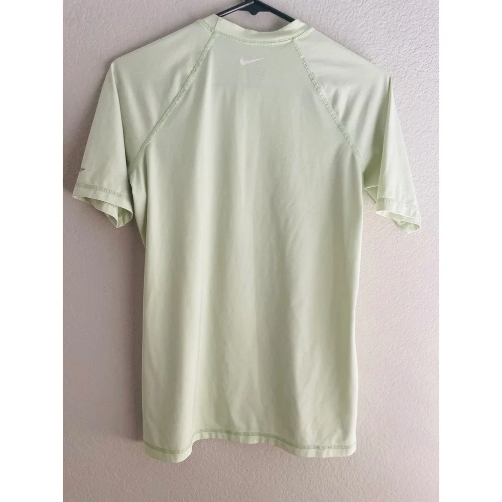 Nike Dri-FIT Swim Mens UPF 40+ Short Sleeve Rashguar Swim Tee Lime Green M